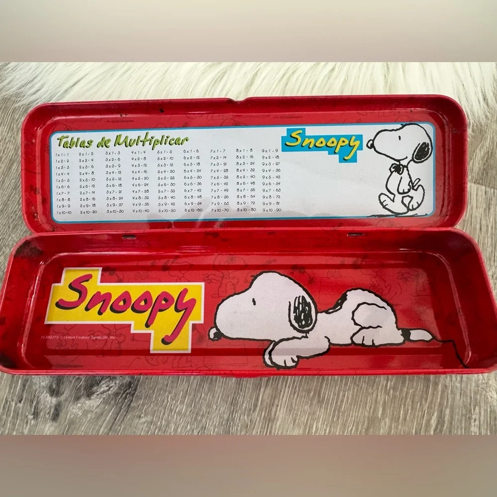 Vintage Red Snoopy Pencil Case